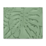 Sage Green Monstera Canvas Print – Botanical Wall Art