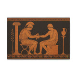 Achilles and Patroclus, Ancient Greek Vase Painting Style, 4th Century BC Inspired