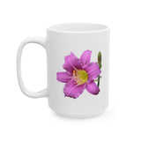 Pink Daylily Mug  (11oz, 15oz) – Bloom with Every Sip