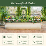17" Tall 9 In 1 Large Modular Metal Raised Garden Bed Kit