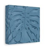 Cerulean Blue Monstera Canvas Print – Botanical Wall Art