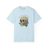 Death Myrtle Unisex Garment-Dyed T-shirt - Vintage Skull & Floral Design, IYKYK Statement Tee