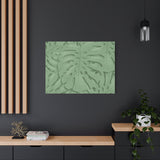 Sage Green Monstera Canvas Print – Botanical Wall Art