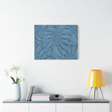 Cerulean Blue Monstera Canvas Print – Botanical Wall Art