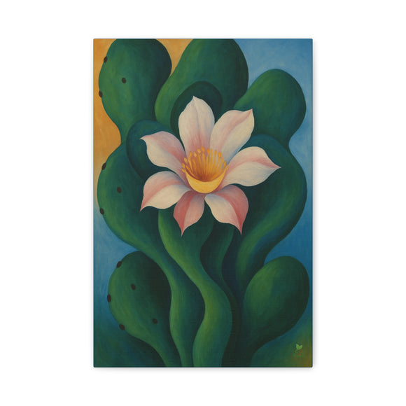 O’Keeffe Inspired Cactus with Blooming Desert Flower