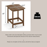 18" Weather Resistant Outdoor Side Table - HDPE Construction