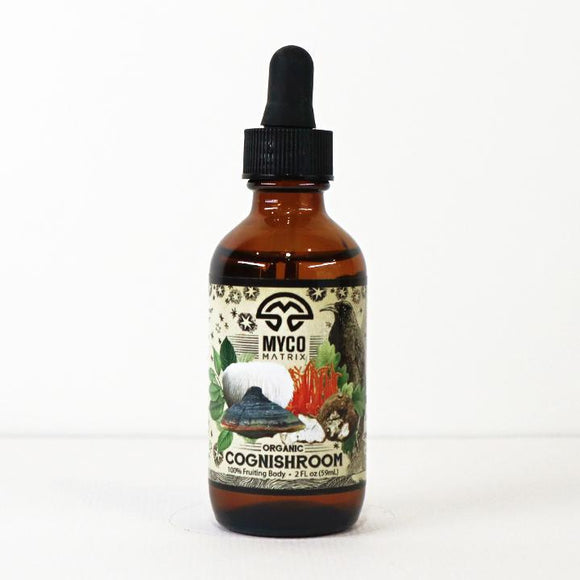 Bottle of Myco Matrix Cognishroom on a white background