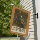 Scarecrow & Skeleton Garden Humor – Funny Fall Compost Banner