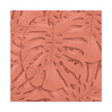 Coral Monstera Canvas Print – Botanical Wall Art