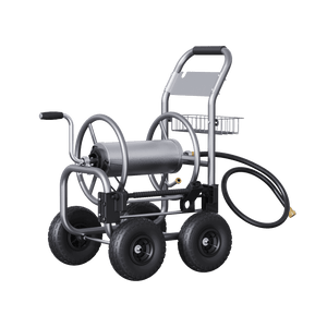 Garden Hose Reel Cart-4 Wheels-Heavy Duty on a black background