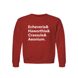 Echeveria, Haworthia, Crassula & Aeonium Plant Lover Sweatshirt – Organic Cotton Raglan