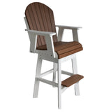 2' Swivel Adirondack Chair - In Dining, Counter & Bar Heights with brown seat and backrest on a white background