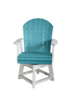 Teal cushioned chair with white frame on a white background 2' Swivel Adirondack Chair - In Dining, Counter & Bar Heights