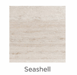 Seashell color swatch with a textured pattern on a white background