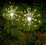 2 Pack Solar Garden Firework Lights Solar Powered String Light with 2 Lighting Modes Twinkling and Steady