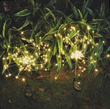 2 Pack Solar Garden Firework Lights – 105 LED Warm White / Multi, 8 Modes, Twinkling & Steady, IP65