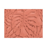 Coral Monstera Canvas Print – Botanical Wall Art