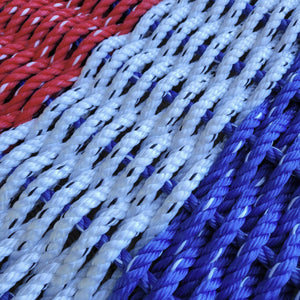 RED WHITE and BLUE stripe Lobster Rope Mat - FREE SHIPPING