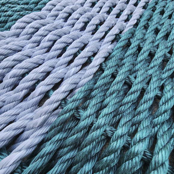 Close-up of blue and gray ropes