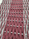 Large Burgundy Red and Light Gray Lobster Rope Mat made with Lobster Rope, Double Weave, Vibrant, Long Lasting Durable - FREE SHIPPING