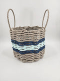 Authentic Maine Lobster Rope Storage Basket Tan and Seafoam - FREE SHIPPING