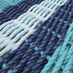 Close-up of blue and green braided rope