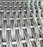 Large Doubleweave Light Gray and Seafoam Lobster Rope Mat - FREE SHIPPING