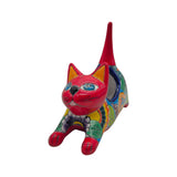Talavera Cat Planter | Colorful Handmade Stretching Animal Pot
