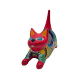 Talavera Cat Planter | Colorful Handmade Stretching Animal Pot