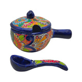 Talavera Soup Bowl with Lid | Hand-Painted Ceramic
