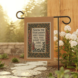 Show Me Your Garden Banner, Decorative Garden Flag, Plant Lover Gift, Outdoor Home Decor, Floral Banner, Garden Art