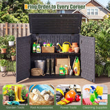 20 Cu.Ft Horizontal Resin Storage Shed with Adjustable Shelf