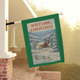 Welcome Christmas Snowy Appalacian Home Place Garden Banner