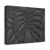 Charcoal Monstera Canvas Print – Botanical Wall Art