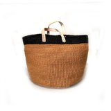 Floor Basket with Leather Handles