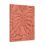 Coral Monstera Canvas Print – Botanical Wall Art
