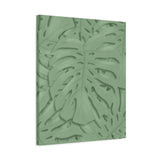 Sage Green Monstera Canvas Print – Botanical Wall Art
