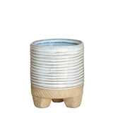 Ramos Horizontal Stripe Cachepot, Stoneware - 2.5"
