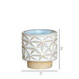 Ramos Geometric Cachepot, Stoneware - 2.5"