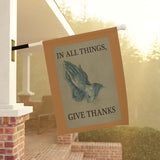 In All Things, Give Thanks Garden Banner