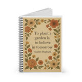 Vintage-Style Garden Dreams Journal – Cottagecore Floral Spiral Notebook with Audrey Hepburn Quote