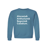 Alocasia, Anthurium, Begonia & Caladium Plant Lover Sweatshirt – Organic Cotton Raglan