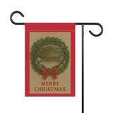 Merry Christmas, Blue Crab Wreath Garden Banner