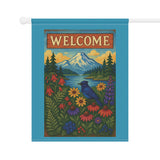 Welcome to the Pacific Northwest Garden Banner | Vibrant Floral Home Decor, Outdoor Garden Flag, Yard Decor, Welcome Sign