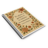 Vintage-Style Garden Dreams Journal – Cottagecore Floral Spiral Notebook with Audrey Hepburn Quote