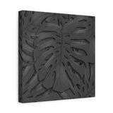 Charcoal Monstera Canvas Print – Botanical Wall Art