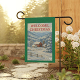 Welcome Christmas Snowy Appalacian Home Place Garden Banner