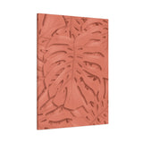 Coral Monstera Canvas Print – Botanical Wall Art