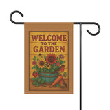 Rustic Garden Charm Banner – “Welcome to the Garden” - Floral Outdoor Decor, Gardening Gift, Butterfly Garden Sign, Home & Patio Decor
