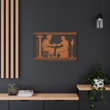 Achilles and Patroclus, Ancient Greek Vase Painting Style, 4th Century BC Inspired